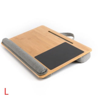 Shopi Vella portable computer desk for home with wooden surface and cushioned lap support