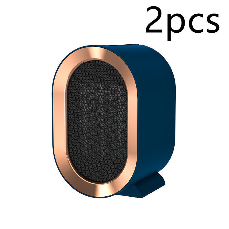 Shopi Vella portable desktop electric heater in blue and copper color two pieces set