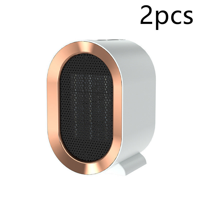 Shopi Vella portable desktop electric heater in white with rose gold trim compact design