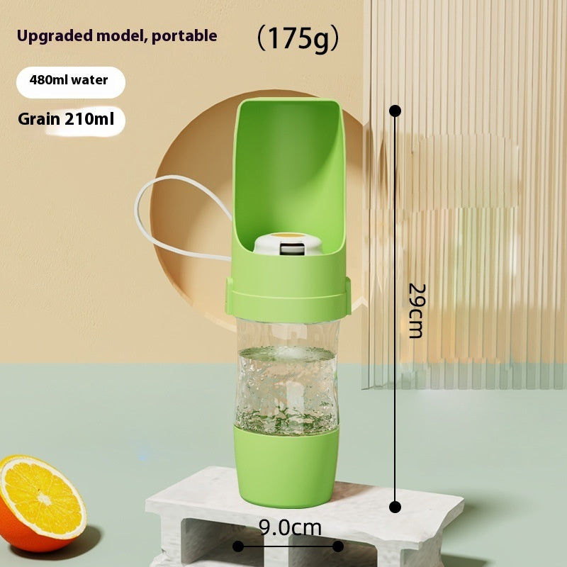 Shopi Vella portable dog water bottle in green with 480ml capacity and folded drinking bowl