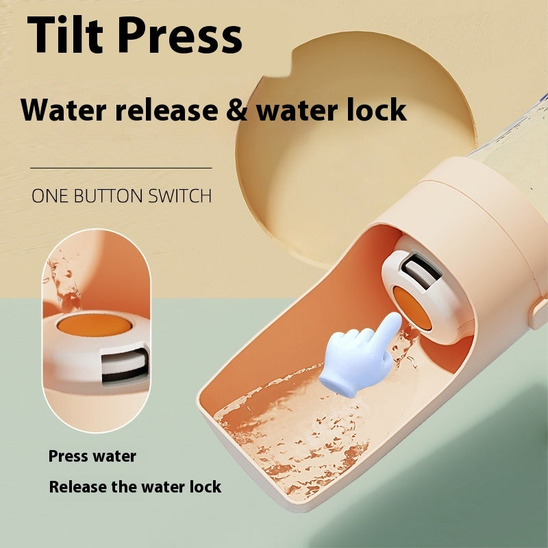 Shopi Vella portable dog water bottle with one button switch for easy water release and lock
