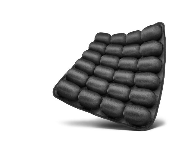 Shopi Vella portable inflatable seat cushion in black with air cell design for comfort and support