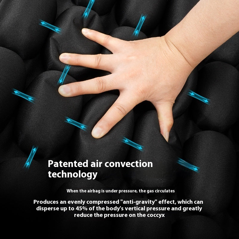 Shopi Vella portable inflatable seat cushion with patented air convection technology and hand pressing down