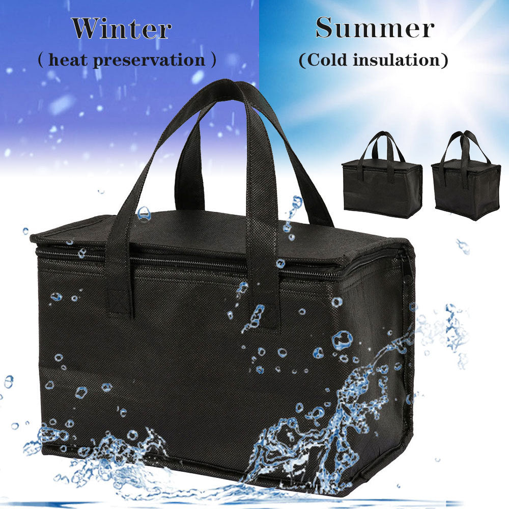 Shopi Vella portable insulated lunch bag in black for heat preservation and cold insulation