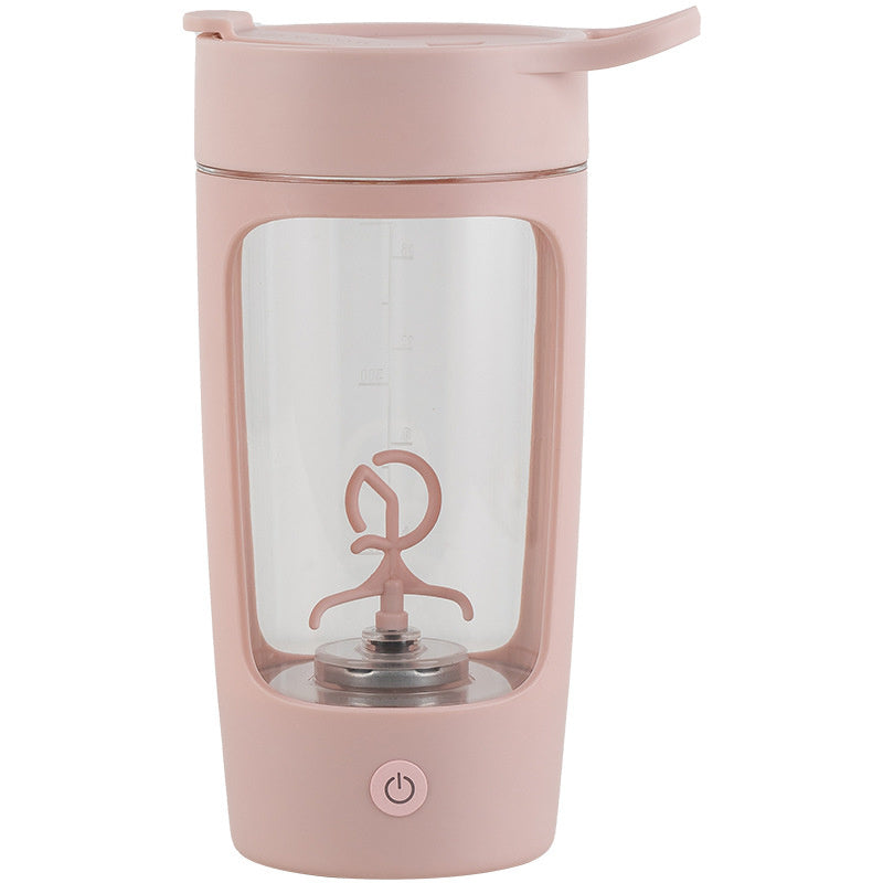 Shopi Vella pink portable juice blender with clear body and lid for storage and blending