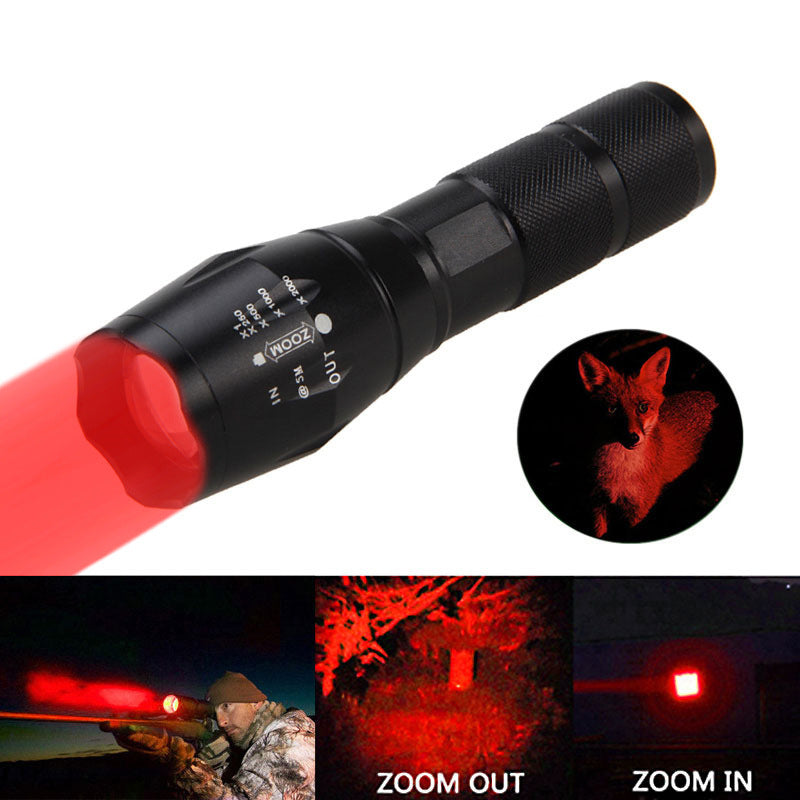 Shopi Vella portable mini LED flashlight with zoom function emitting red light for outdoor use