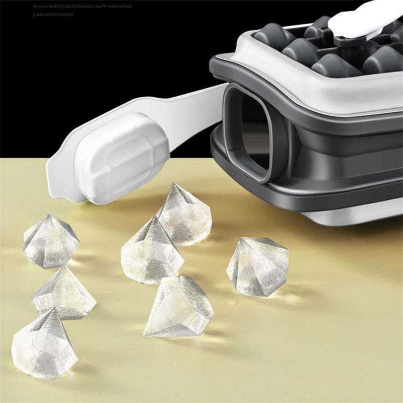 Shopi Vella portable silicone ice ball mold with diamond-shaped ice cubes and easy-release design