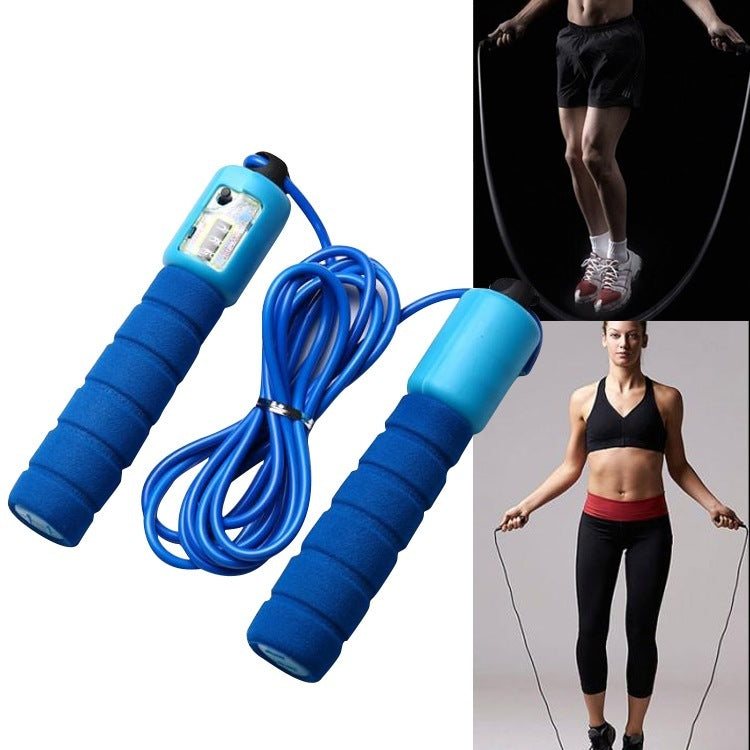Shopi Vella portable sports training skipping rope with blue foam handles for exercise