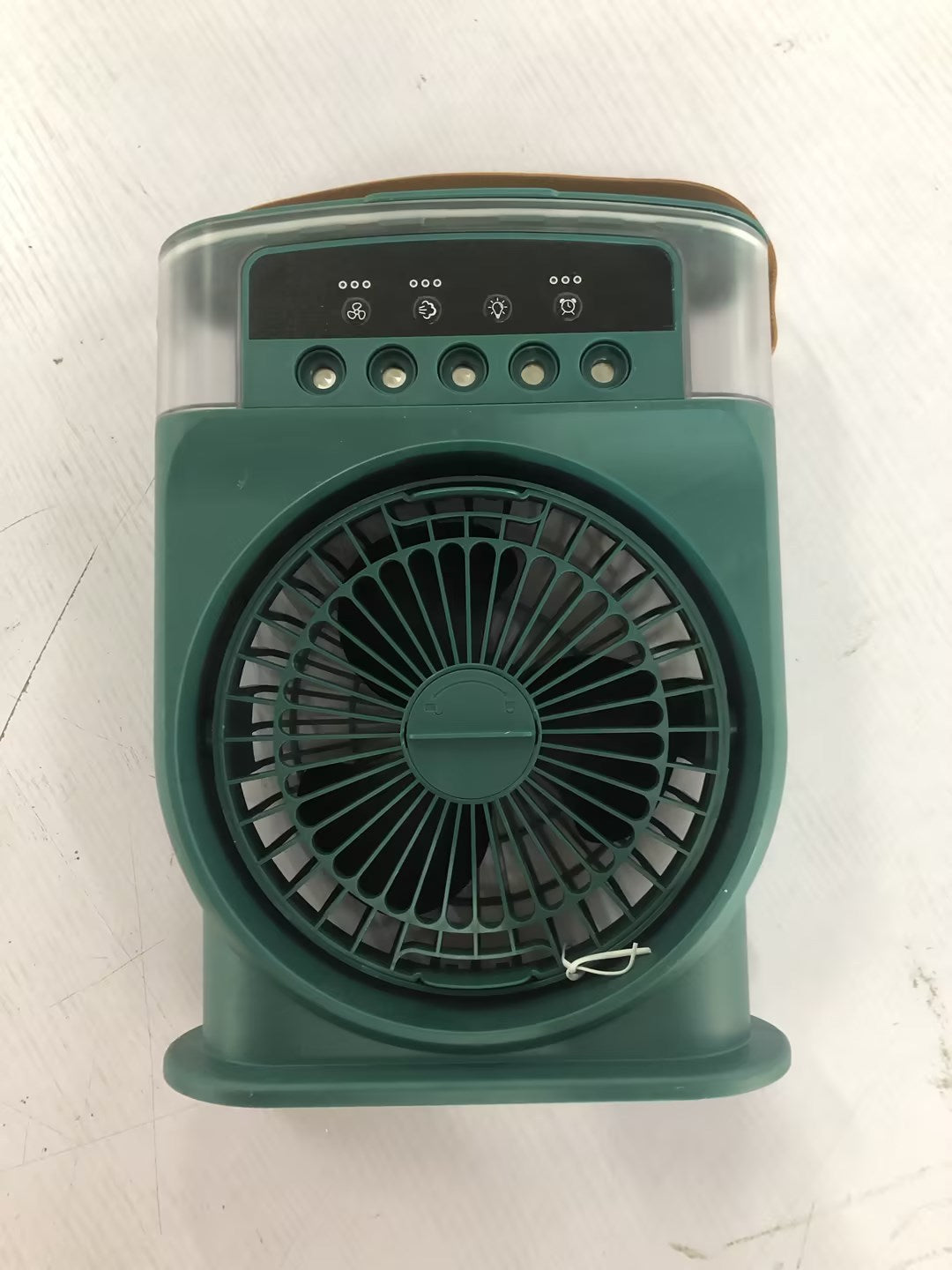 Shopi Vella portable USB air conditioner fan in green with control buttons and compact design
