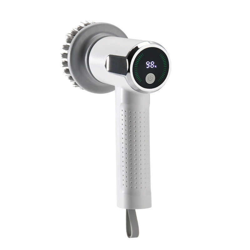 Shopi Vella waterproof electric pot cleaning tool with round brush and digital display for kitchen storage