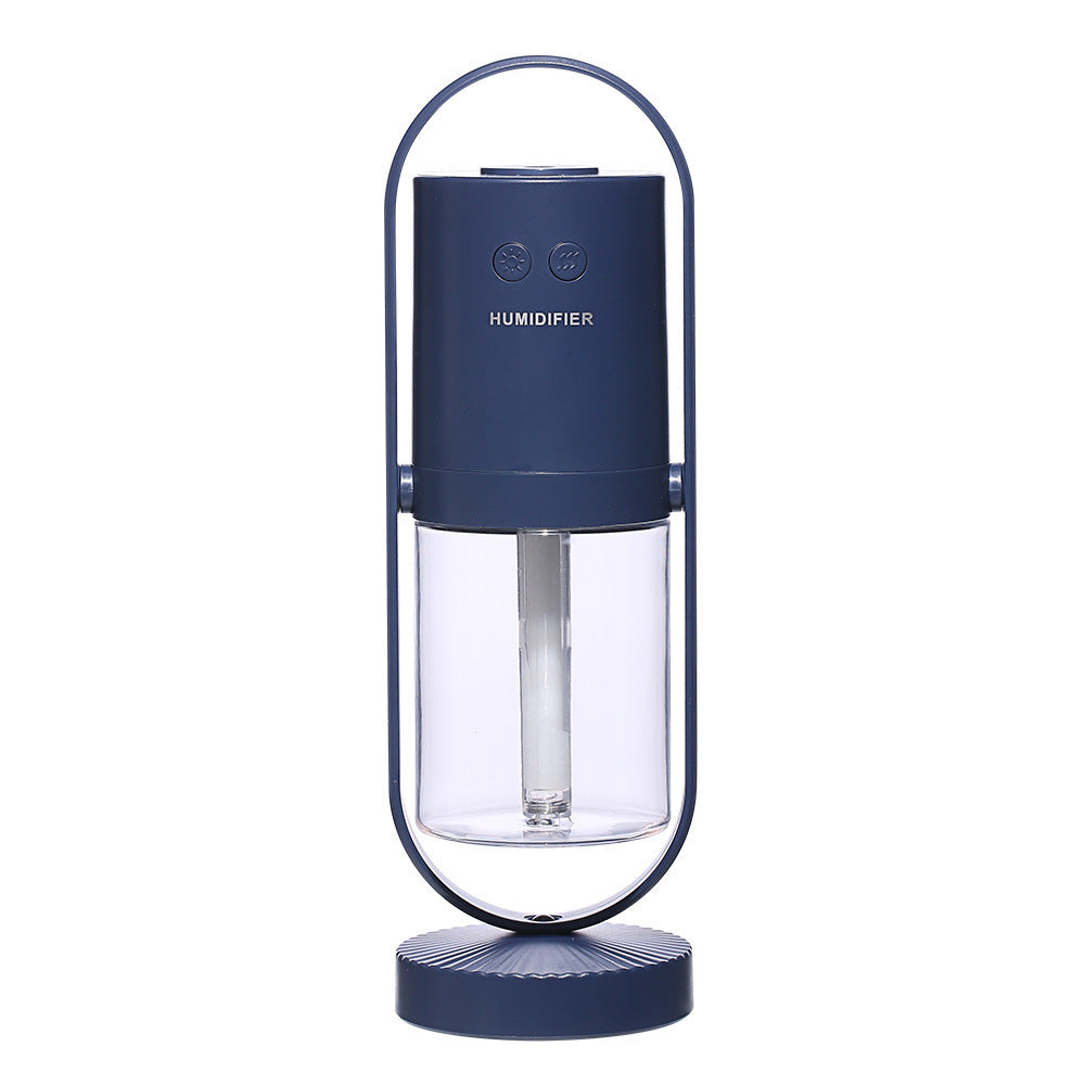 Shopi Vella projection night light humidifier for bedroom in blue with modern design and clear water tank