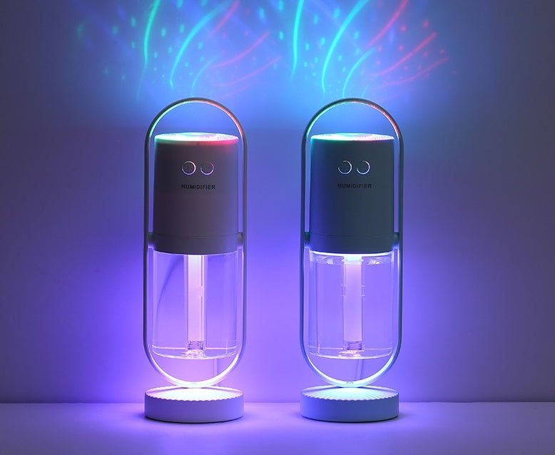 Shopi Vella projection night light humidifier for bedroom with colorful light display and modern design