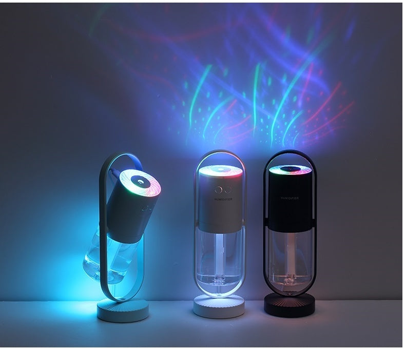 Shopi Vella projection night light humidifier for bedroom with colorful light projections and modern design