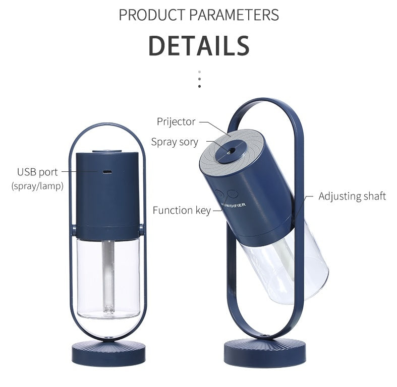 Shopi Vella projection night light humidifier for bedroom with adjustable shaft and USB port