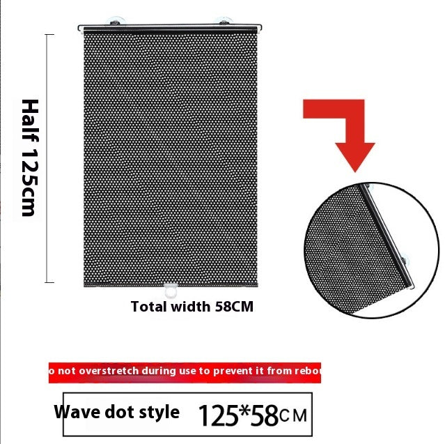 Shopi Vella curtains punch-free balcony shutter in wave dot style measuring 125 by 58 centimeters