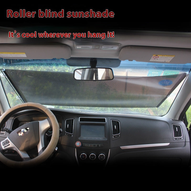Shopi Vella punch-free balcony shutter roller blind sunshade installed inside car windshield