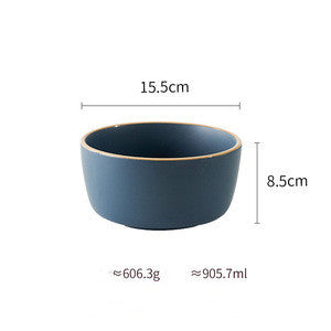 Shopi Vella pure color ceramic plate bowl in blue with 15.5 cm diameter and 8.5 cm height