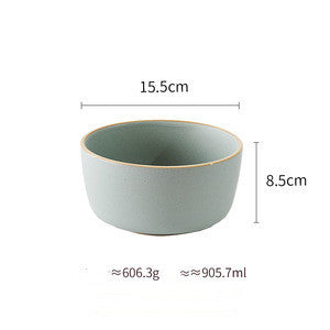 Shopi Vella pure color ceramic plate bowl in light green with 15.5 cm diameter and 8.5 cm height