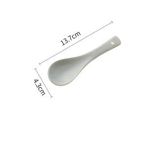 Shopi Vella pure color ceramic plate spoon with rounded handle and smooth finish