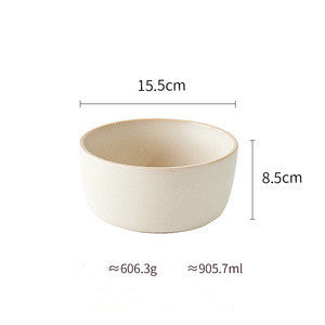 Shopi Vella pure color ceramic plate bowl in beige with 15.5cm diameter and 905.7ml capacity