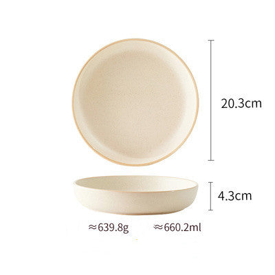 Shopi Vella pure color ceramic plate in beige with 20.3cm diameter and 4.3cm height dinnerware