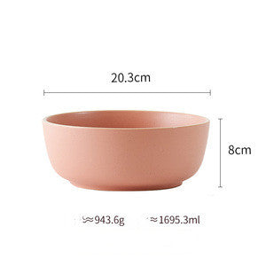 Shopi Vella pure color ceramic plate in soft pink with 20.3 cm diameter and 8 cm height bowl