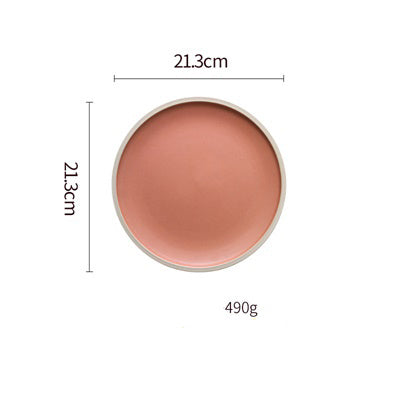 Shopi Vella pure color ceramic plate in terracotta with 21.3 cm diameter and 490g weight