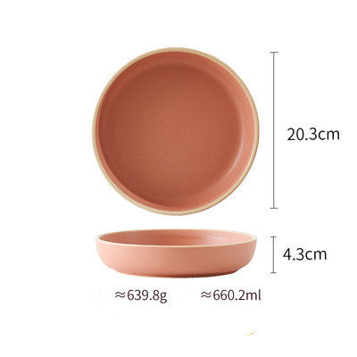 Shopi Vella pure color ceramic plate in terracotta with 20.3 cm diameter and 4.3 cm height