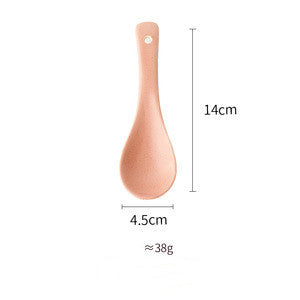 Shopi Vella pure color ceramic plate spoon in pink with 14cm length and 4.5cm width