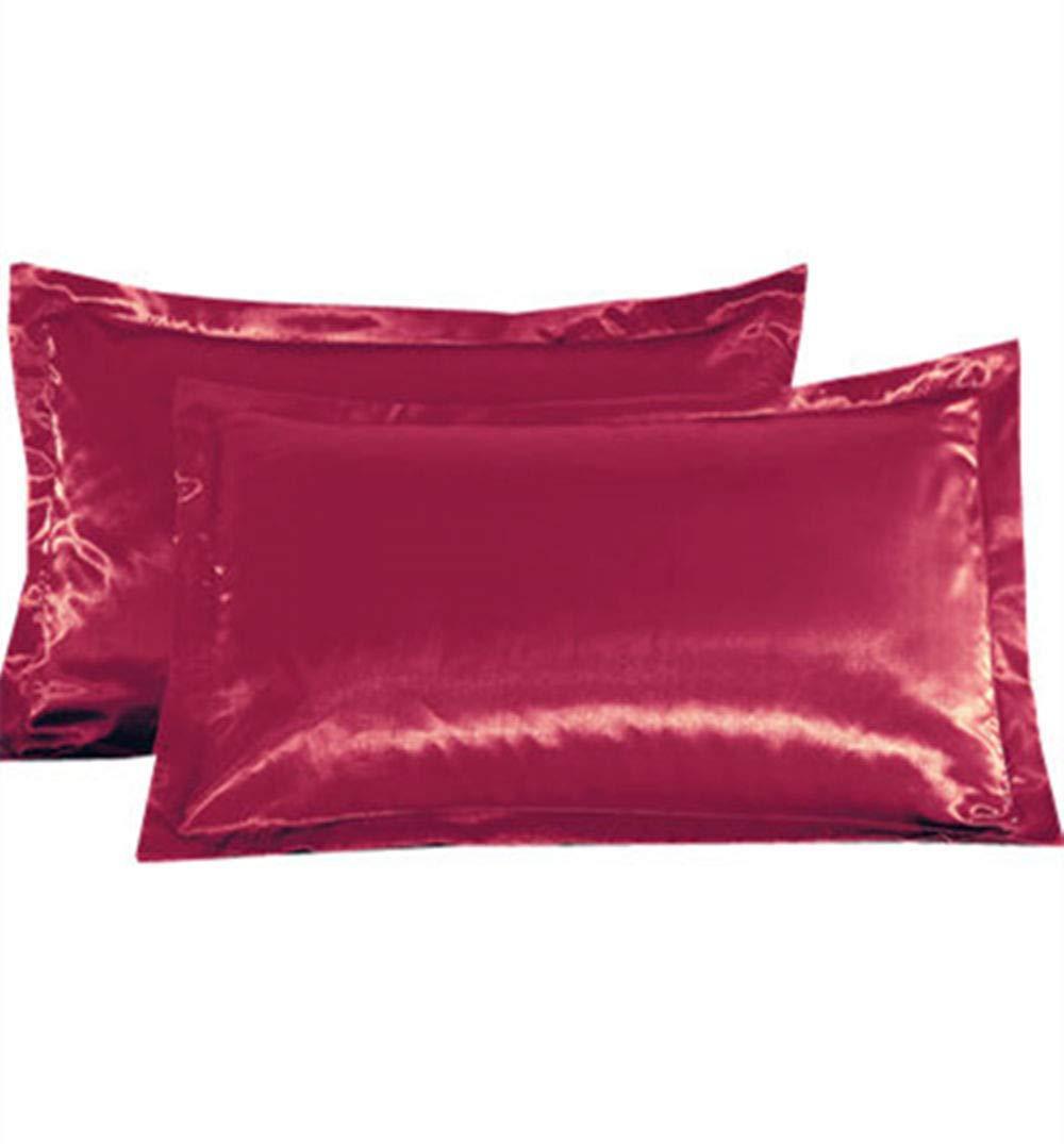 Shopi Vella pure silk pillow case in rich red color with smooth and shiny texture