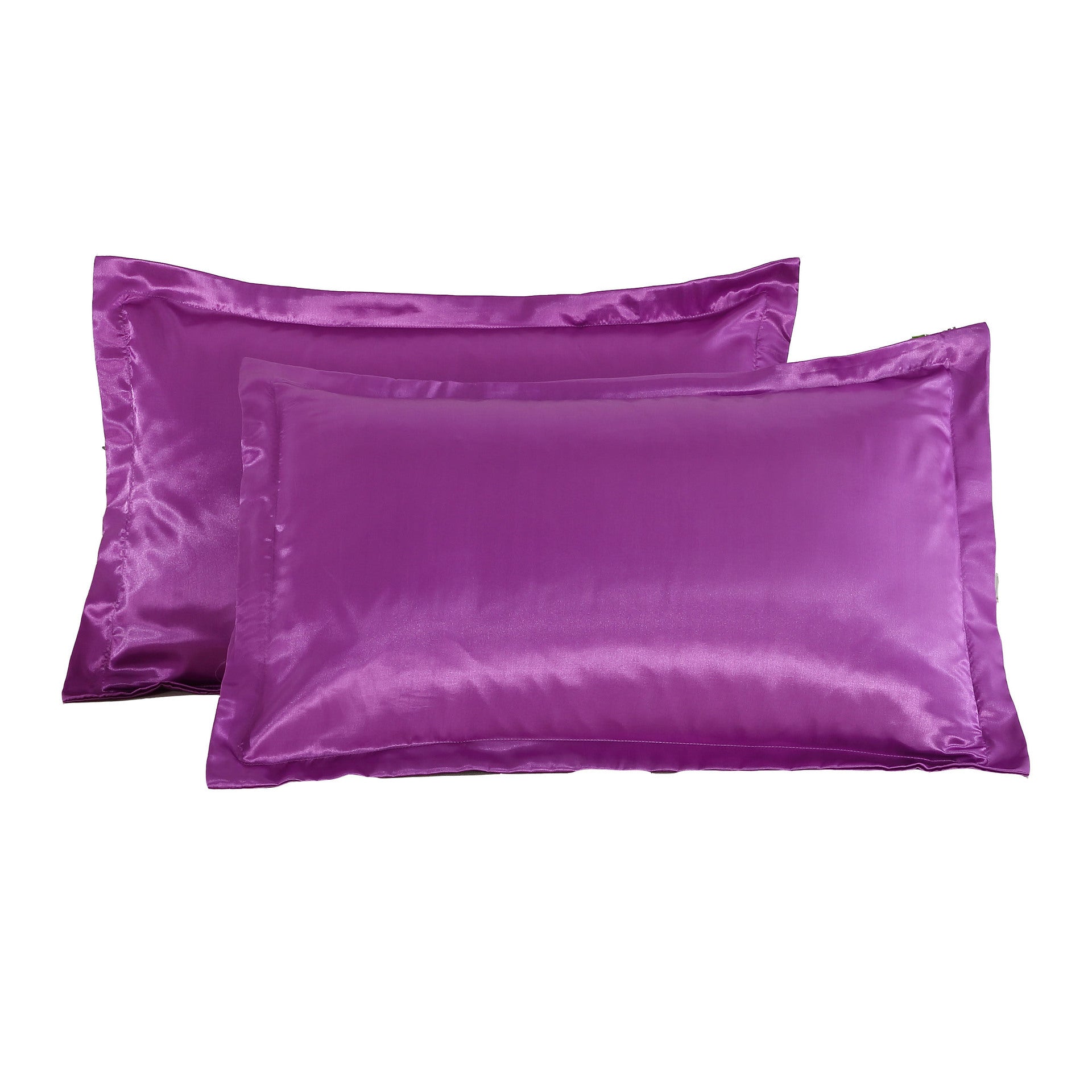 Shopi Vella pure silk pillow case set in vibrant purple with smooth and shiny texture