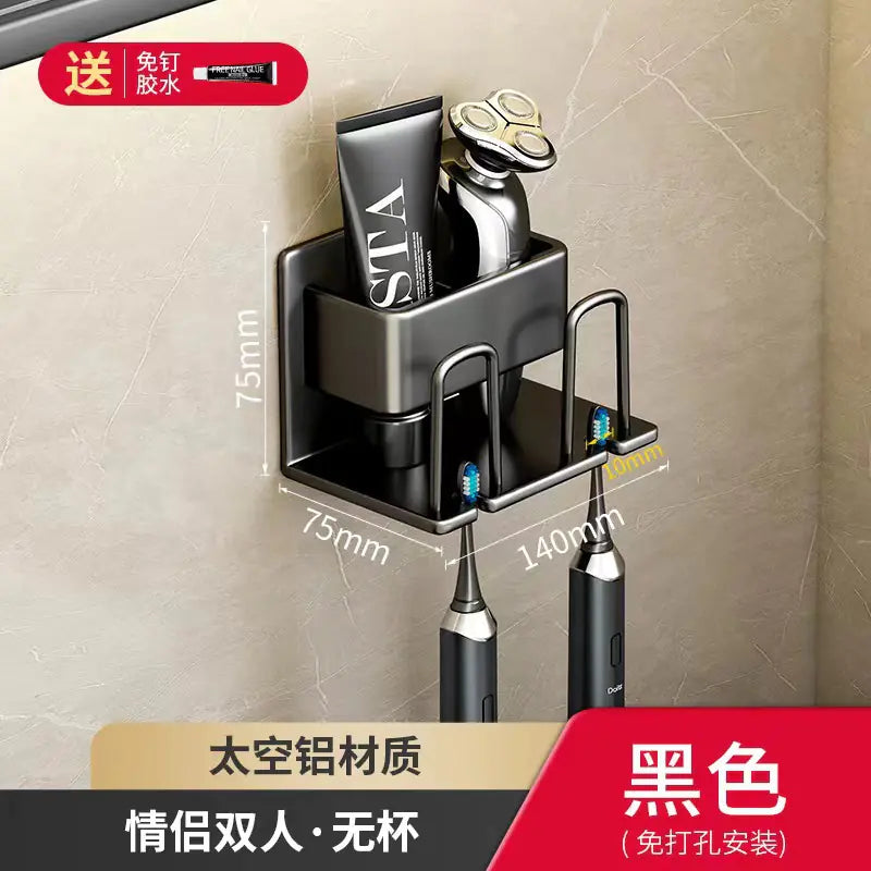 Shopi Vella Wall-Mounted Toothbrush Holder with Storage Cup