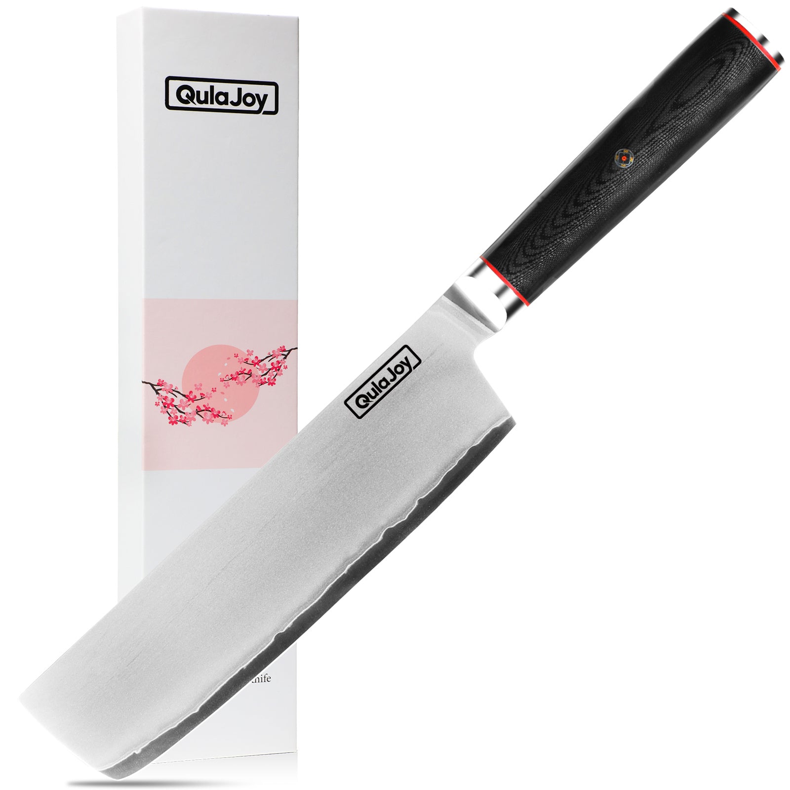 Shopi Vella 10Cr15MoV steel slicing knife with black handle and sharp stainless steel blade
