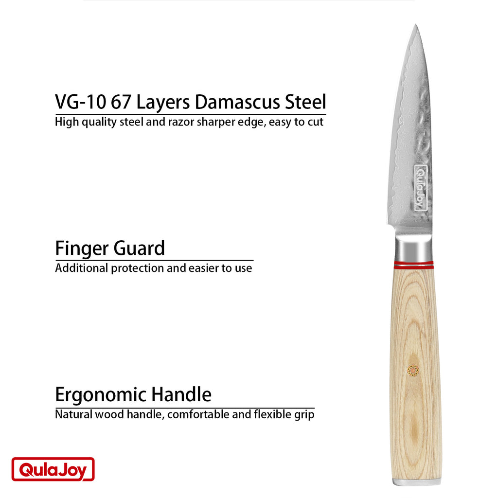 Shopi Vella Nakiri knife Japanese vegetable with 67 layers Damascus steel and ergonomic wood handle