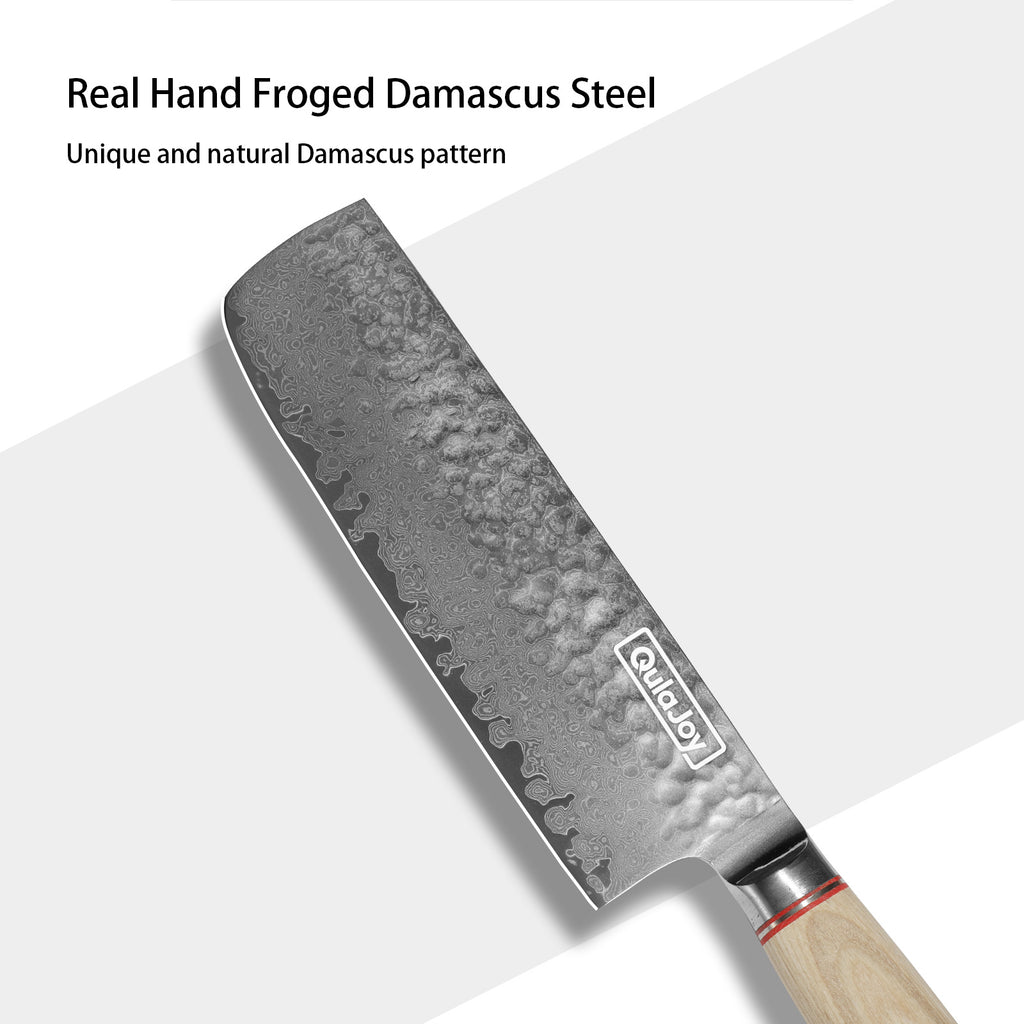 Shopi Vella Nakiri knife Japanese vegetable made with real hand forged Damascus steel blade