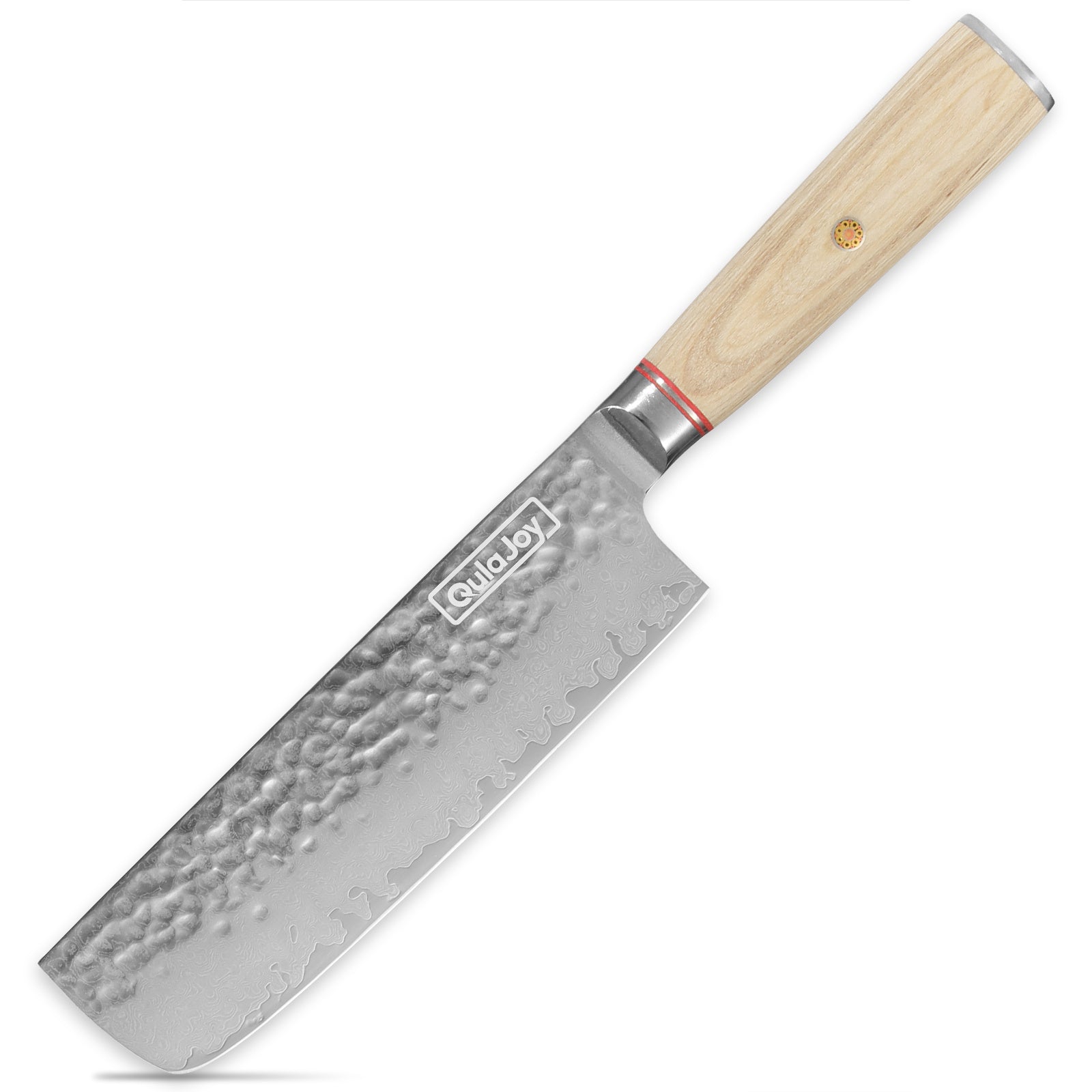 Shopi Vella Nakiri knife Japanese vegetable with hammered steel blade and wooden handle