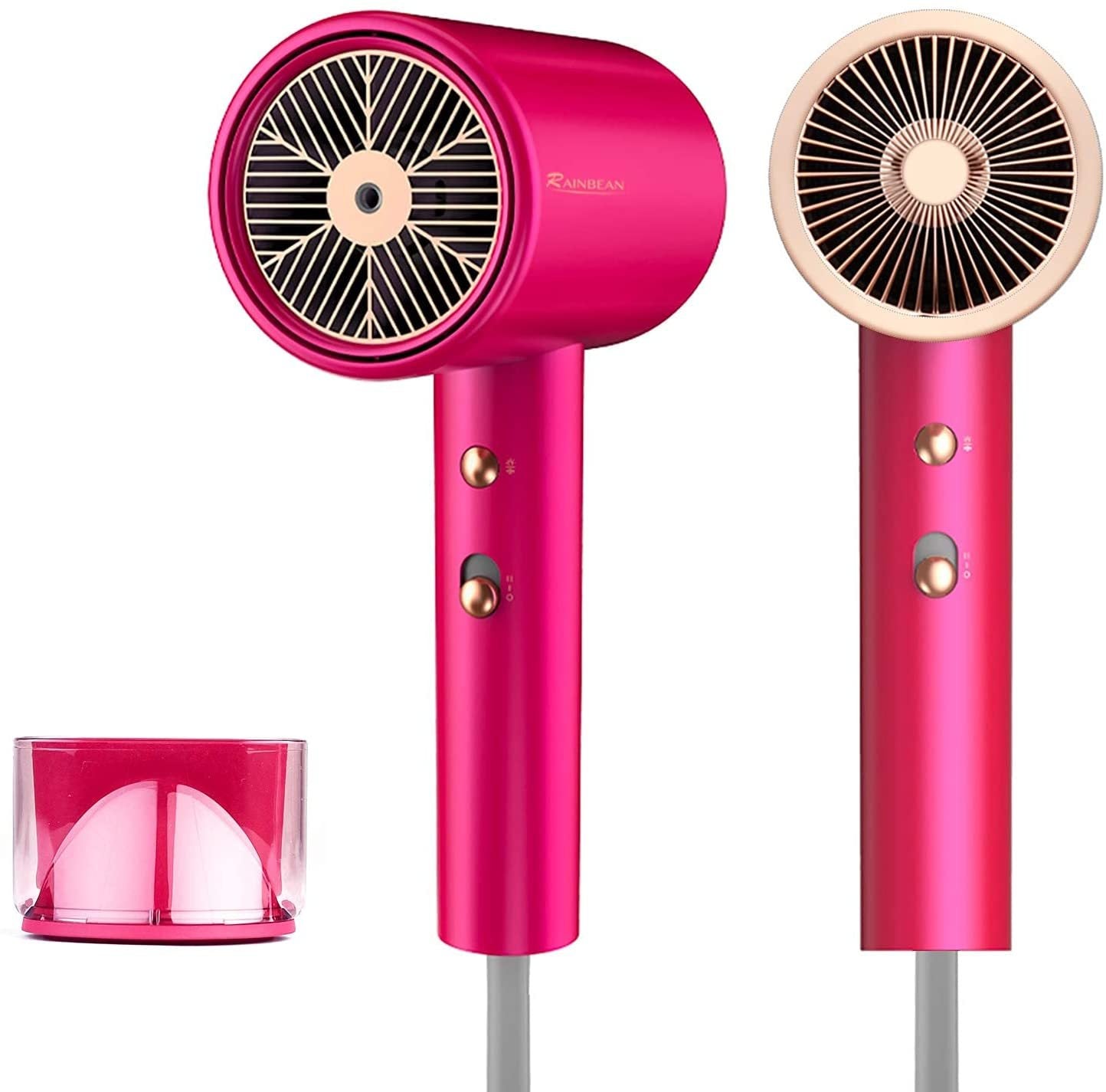 Shopi Vella fast drying ionic hair dryer for travel in pink with compact design and two settings