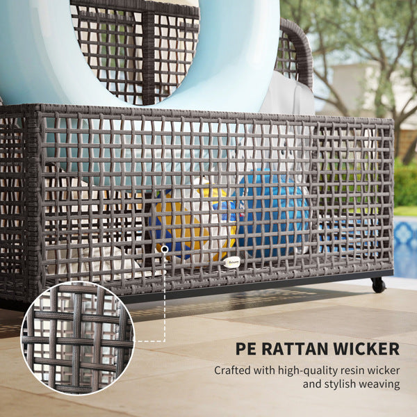 Shopi Vella rattan storage basket for home made of high-quality PE rattan wicker with stylish weaving design