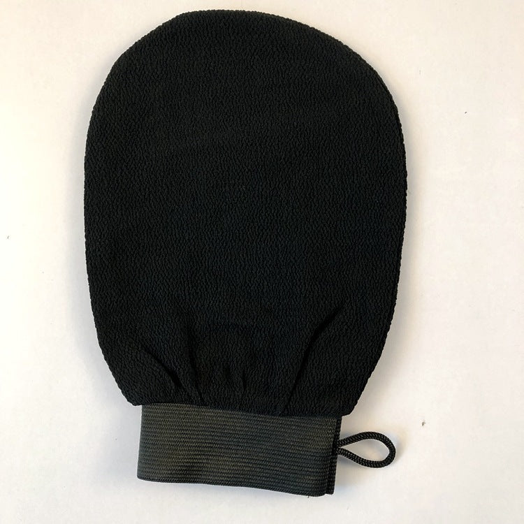 Shopi Vella black rayon bath glove exfoliating mitt for gentle skin exfoliation and cleansing