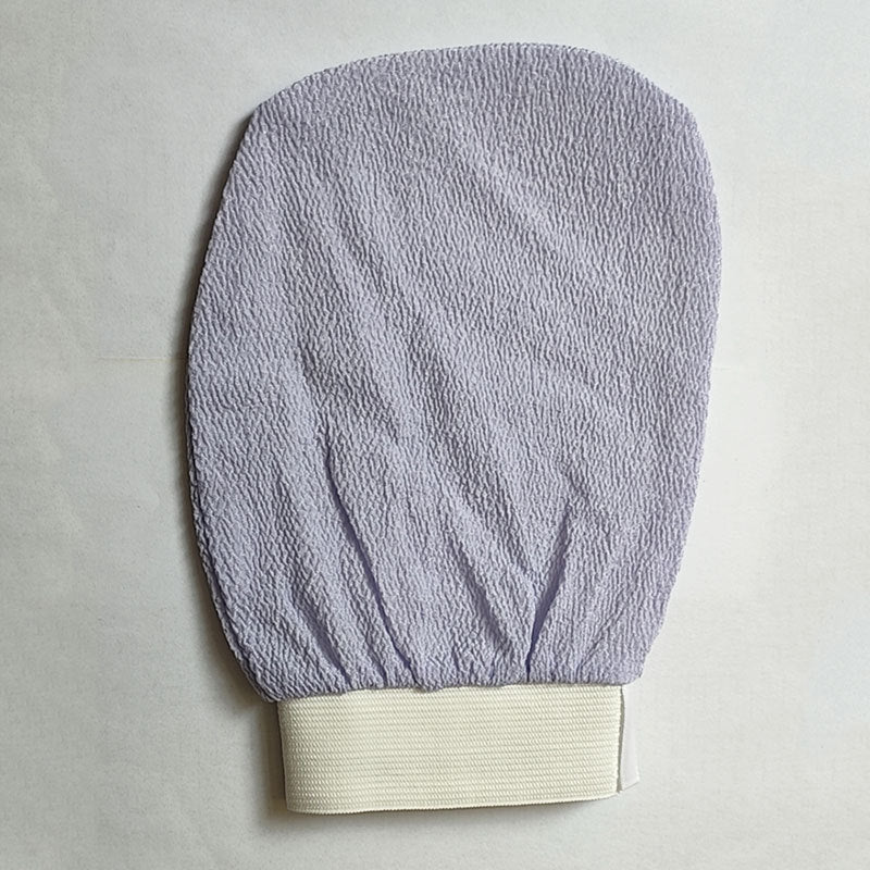 Shopi Vella gray rayon bath glove exfoliating mitt with elastic wrist for home storage use