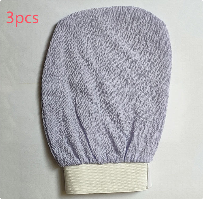 Shopi Vella rayon bath glove exfoliating mitt in light purple for gentle skin cleansing