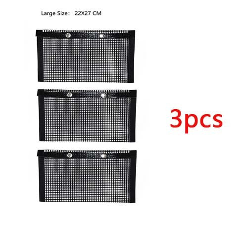 Shopi Vella reusable BBQ grill mesh bag set of three large black mesh bags 22 by 27 centimeters