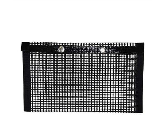 Shopi Vella reusable BBQ grill mesh bag in black with reinforced edges and metal grommets for easy hanging
