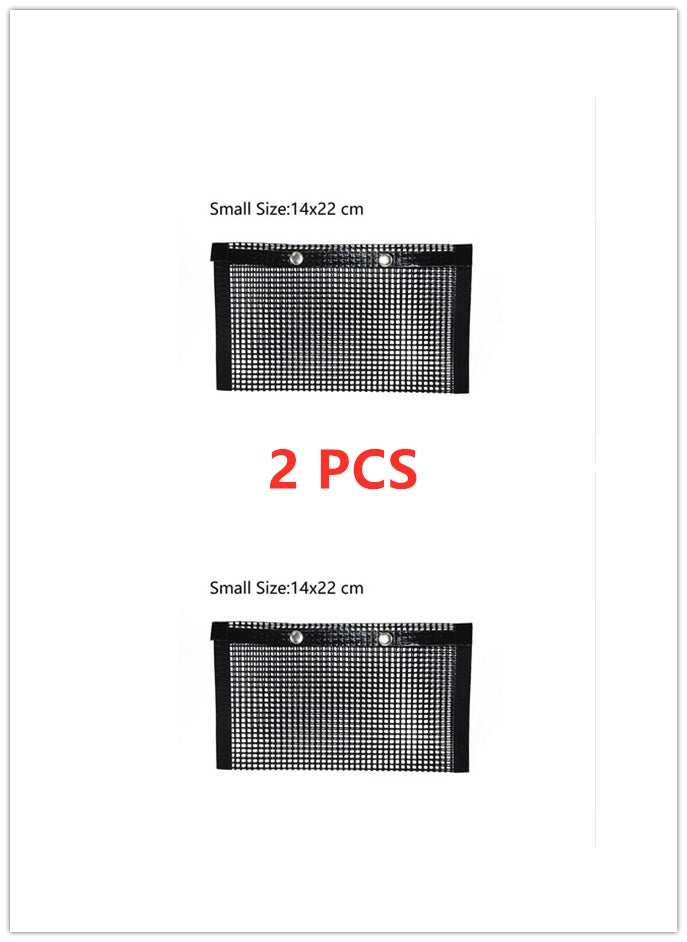 Shopi Vella reusable BBQ grill mesh bag set of 2 small black mesh kitchen storage bags 14x22 cm