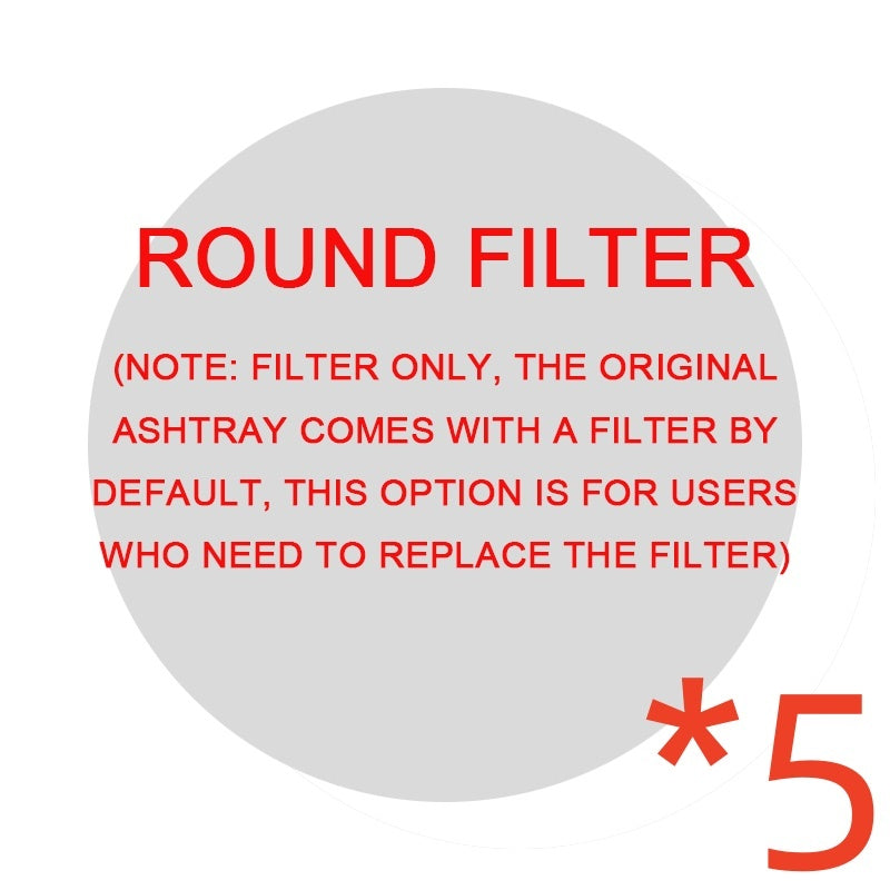 Round replacement filter for smoke removal air purifier ashtray by Shopi Vella pack of five