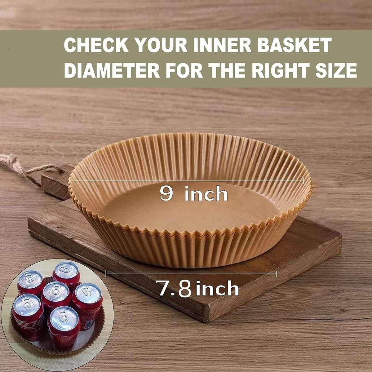 Shopi Vella round oil absorbing baking paper liner measuring 9 inch diameter for air fryer baskets