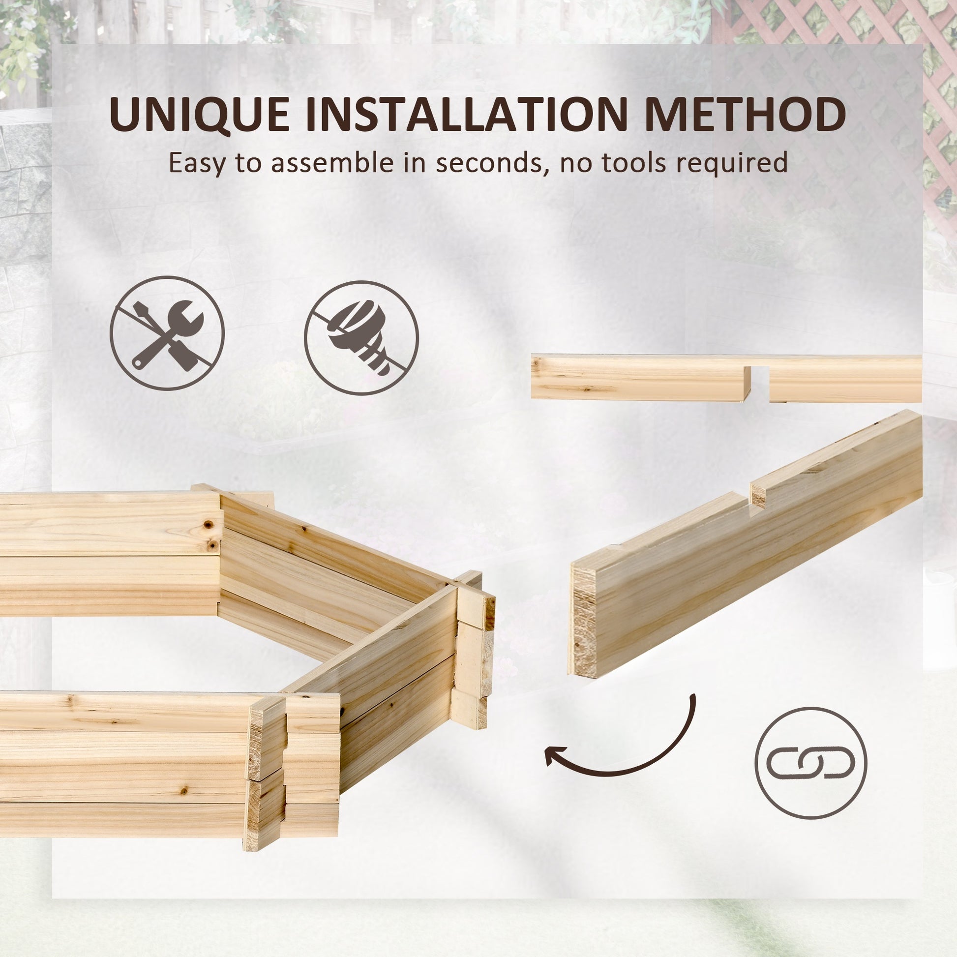 Shopi Vella screwless raised garden bed with unique installation method and no tools required