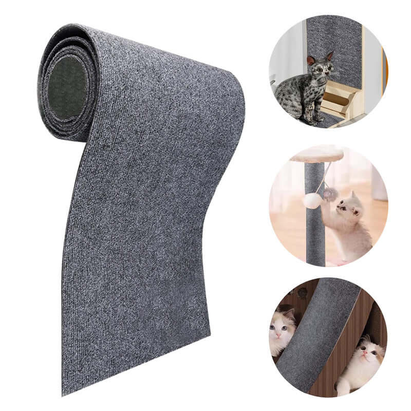 Shopi Vella self-adhesive cat scratch board roll with cats scratching and playing on it