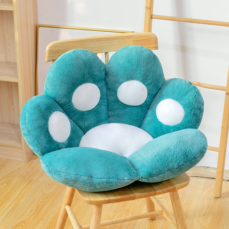 Shopi Vella teal paw shaped semi surrounded cushion office chair on wooden chair for home storage