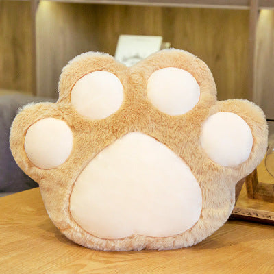 Shopi Vella semi surrounded cushion office chair shaped like a soft beige and white paw print